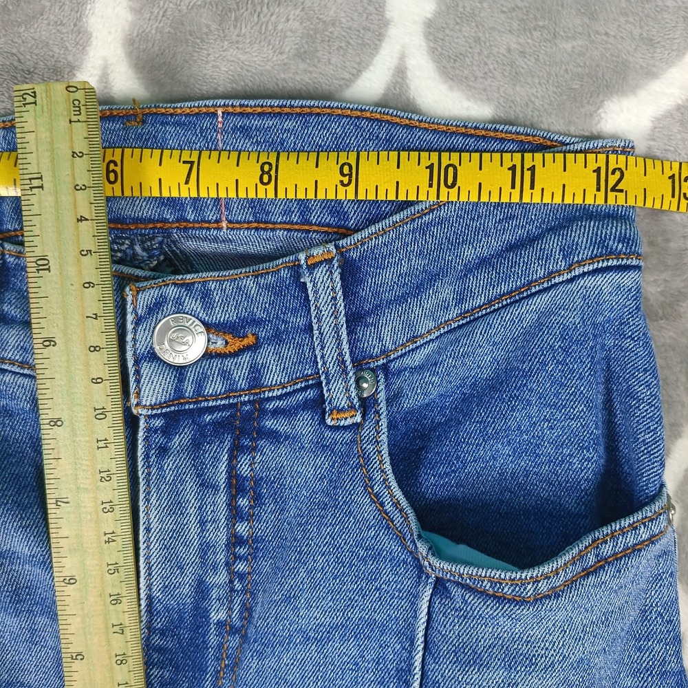 Revice Denim Flare Jeans Women 24 Blue Star Patch Two Tone Raw Hem - Picture 5 of 9